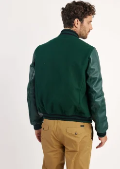 Blouson en cuir OXFORD HATCH forêt