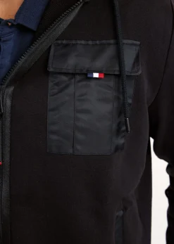 Sweatshirt zippé noir OFFICIER FRENCH