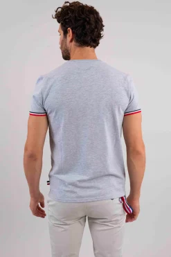 T-shirt manches courtes gris chiné WINGS SLUB
